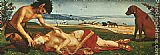 Piero Di Cosimo Canvas Paintings - The Death of Procris